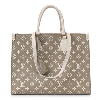 Louis Vuitton Empreinte Monogram Spring In The City Onthego MM Kaki Beige Cream 3 of 17