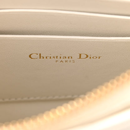 Christian Dior Calfskin Cannage Caro Zipped Pouch With Chain Latte 8 of 13