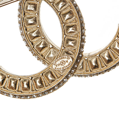 Chanel Baguette Crystal CC Brooch Light Gold 4 of 5