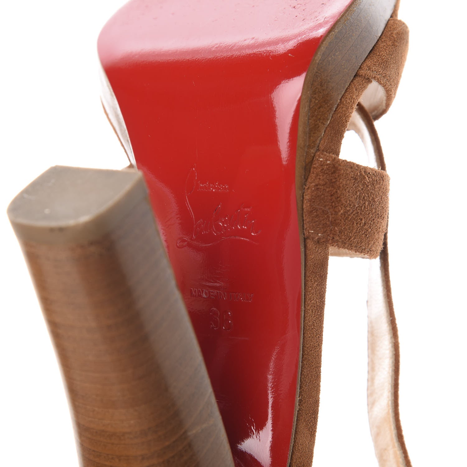 Christian Louboutin Veau Velours Corsini Platform 120 Sandals 36 Cannelle Noce Luc 8 of 12