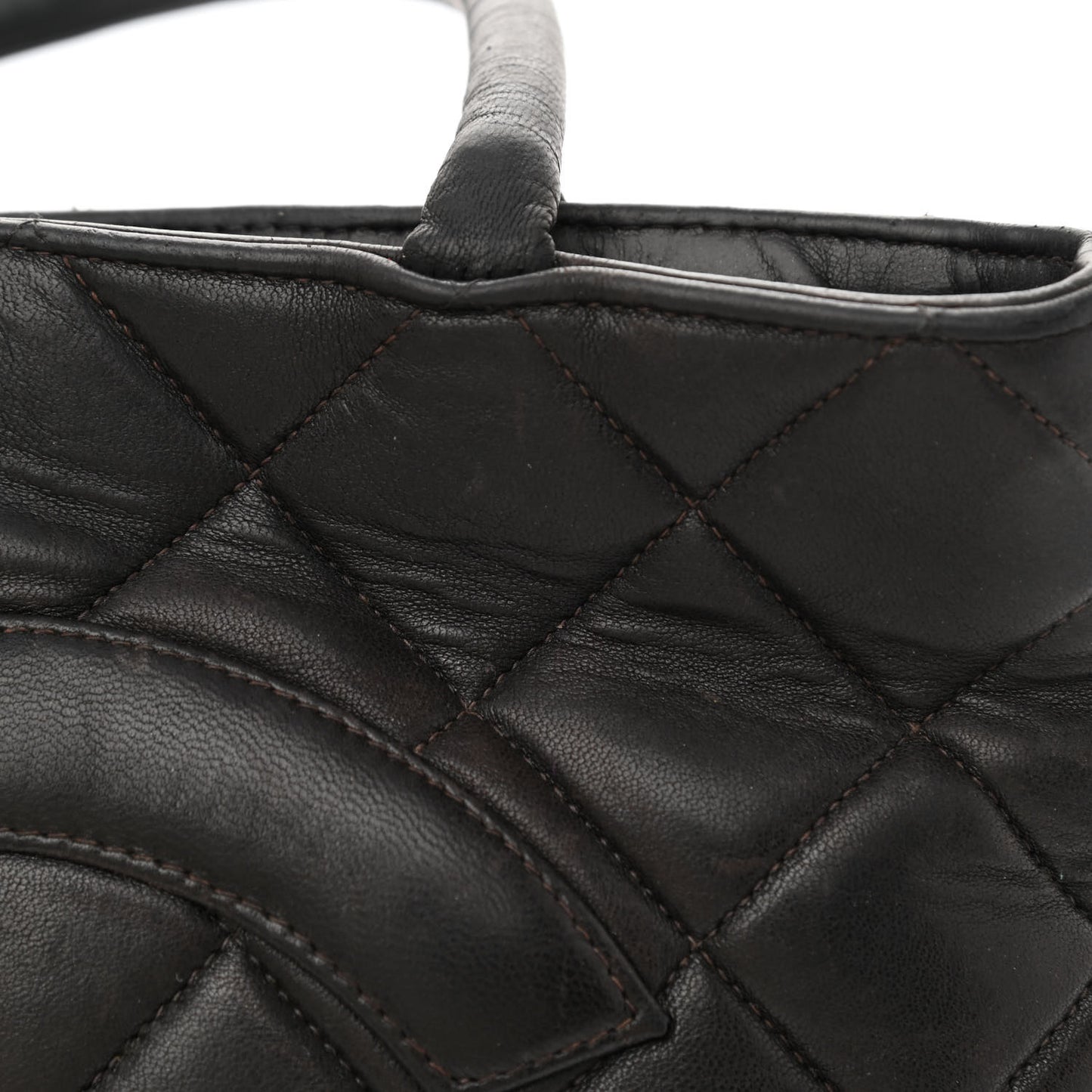 Lambskin Quilted Medallion Tote Black