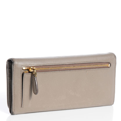 Prada Saffiano Metal Continental Flap Wallet Pomice 3 of 9