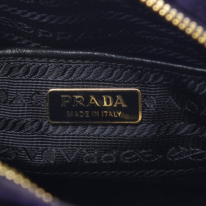 Prada Velluto Zip Top Chain Shoulder Bag Prugna 6 of 7