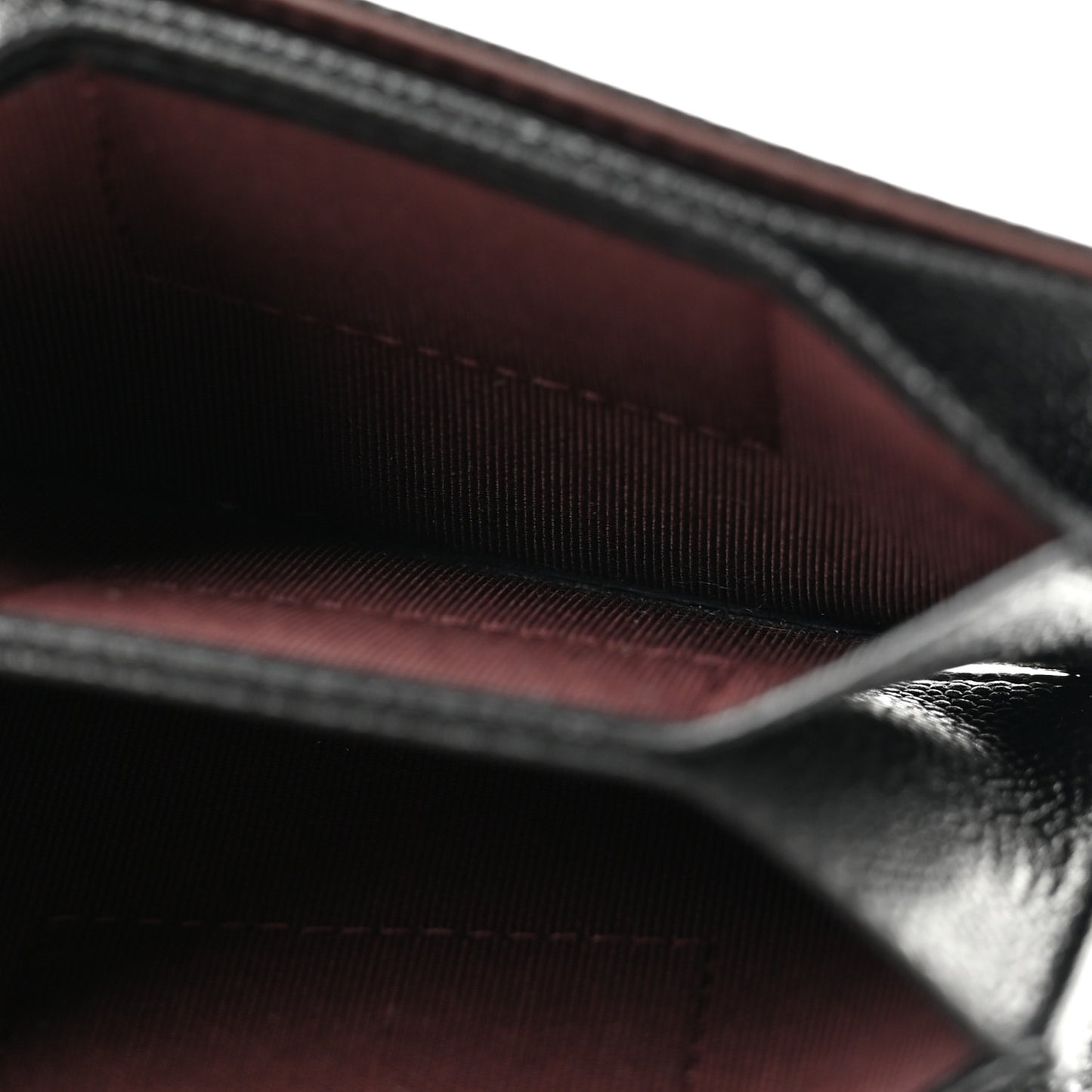 Caviar Quilted Flap Card Holder On Chain Black