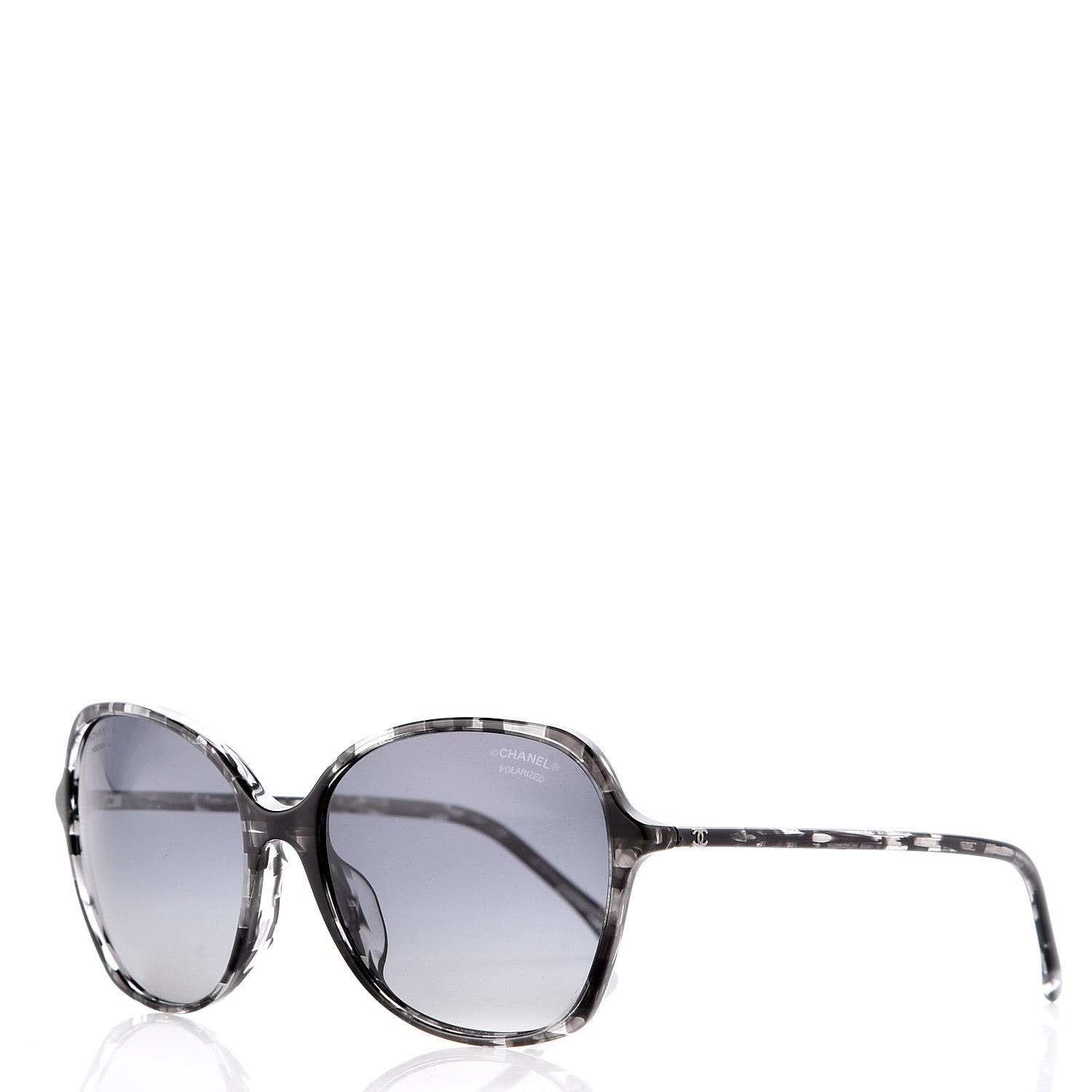 Chanel CC Polarized Sunglasses 5344-A Black Grey 1 of 8