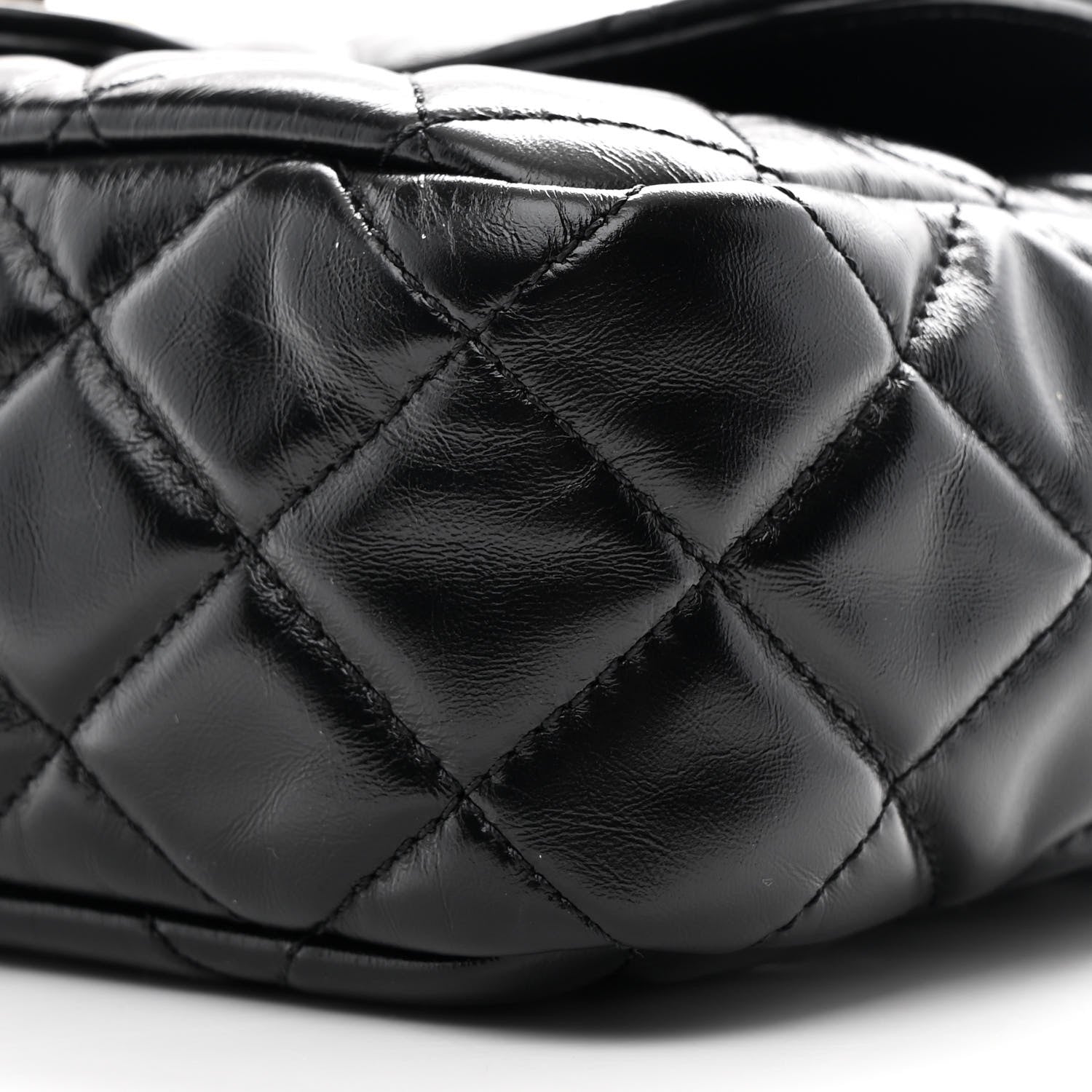 Chanel Shiny Crumpled Calfskin Quilted Wavy CC Hobo Black 9 of 10