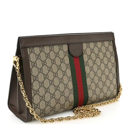 Gucci GG Supreme Monogram Web Medium Ophidia Chain Shoulder Bag Brown 3 of 11