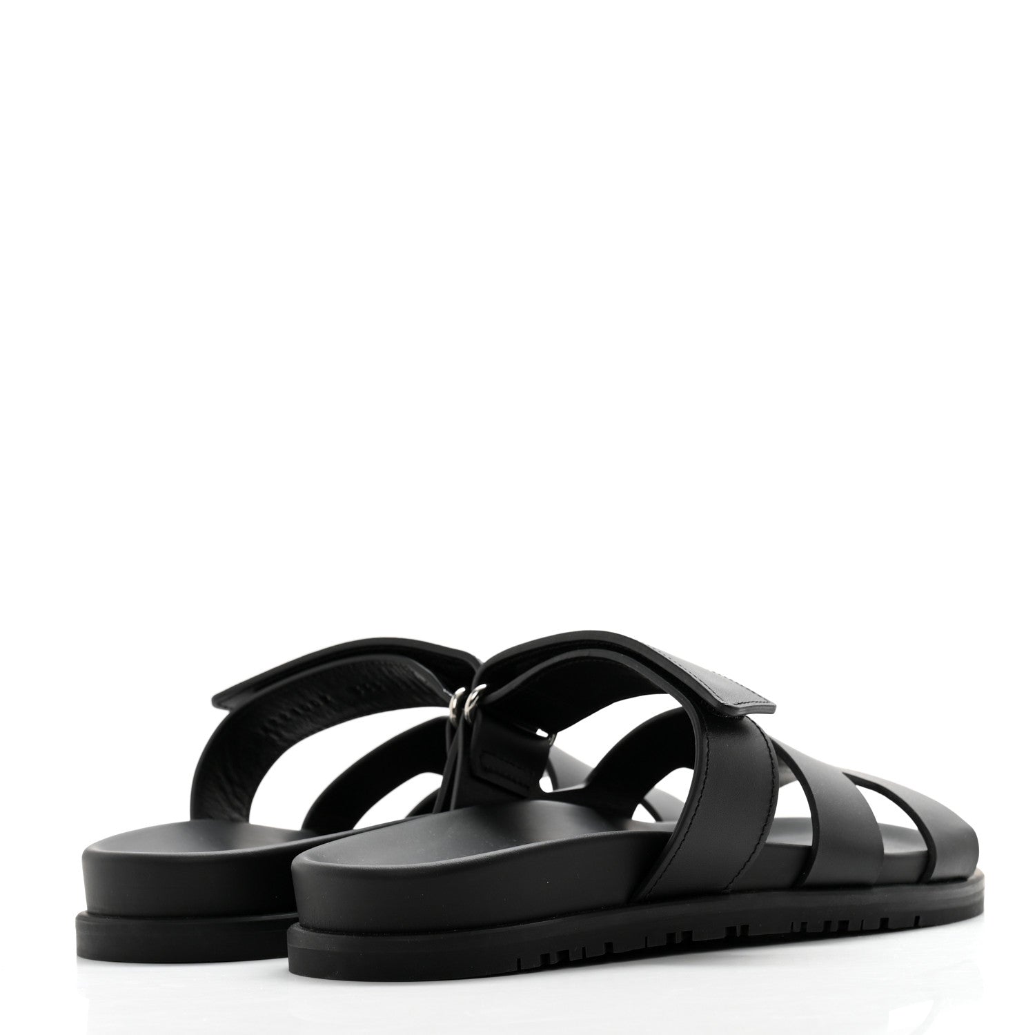 Hermes Calfskin Womens Chypre Sandals 36.5 Black 4 of 9