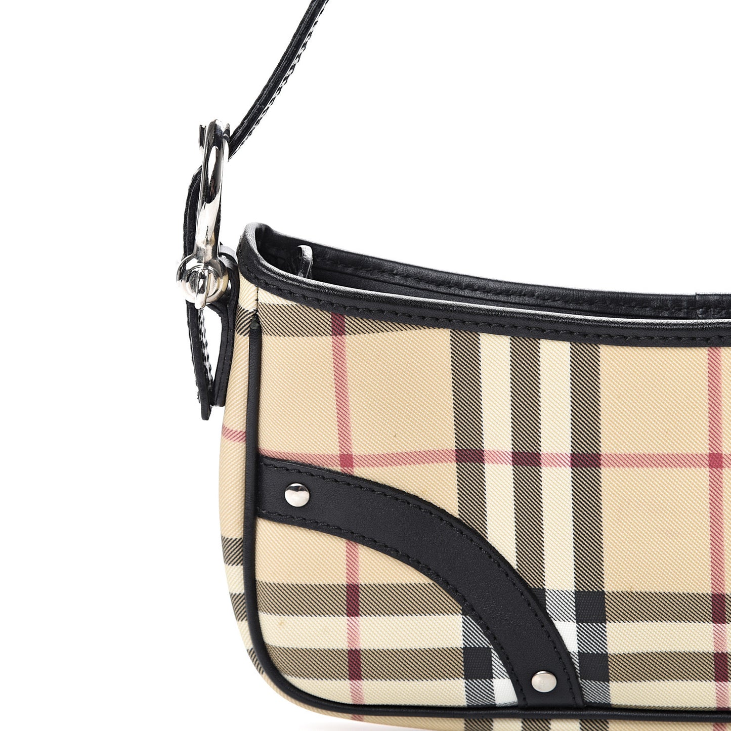 House Check Studded Shoulder Bag Black