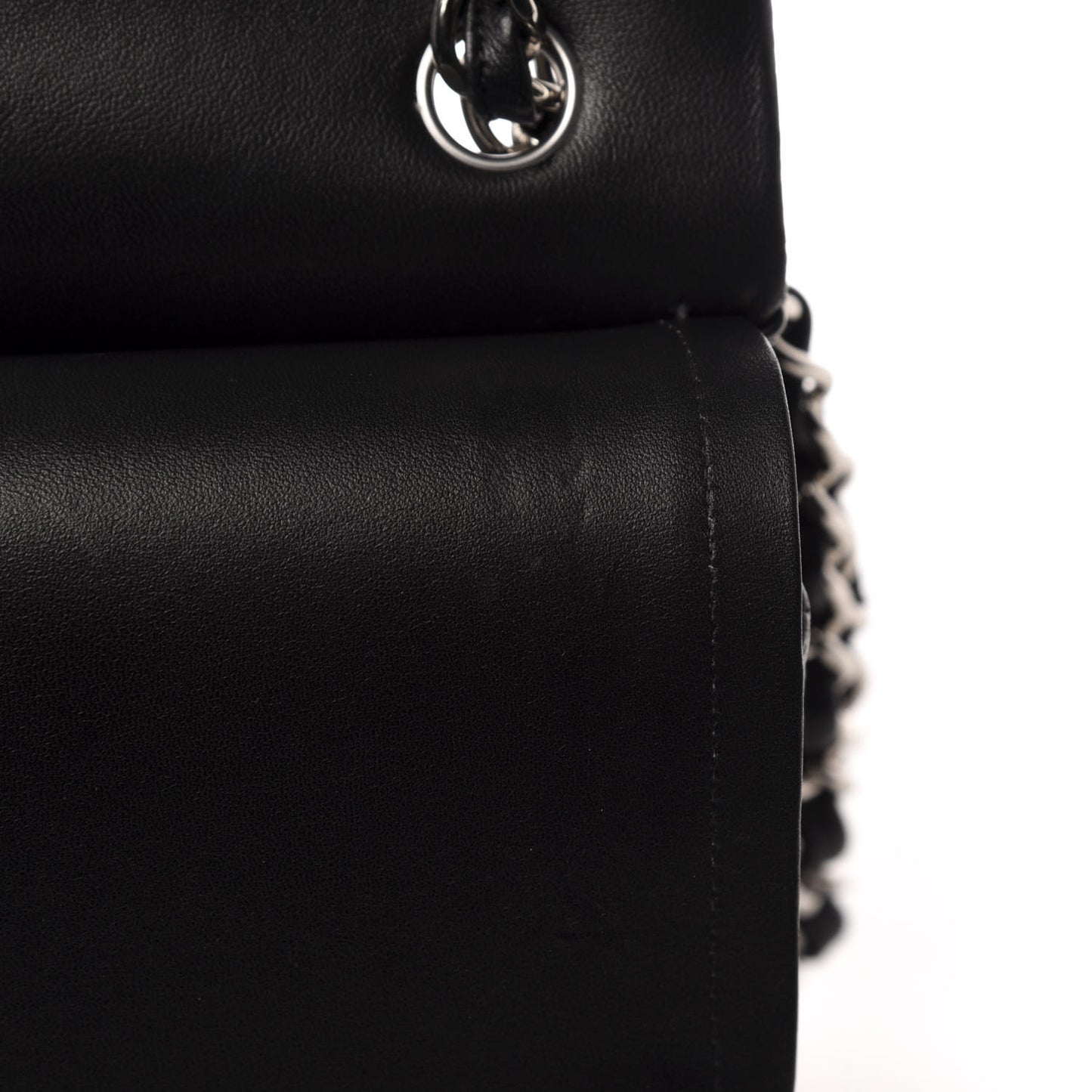 Lambskin Quilted Jumbo Double Flap Black