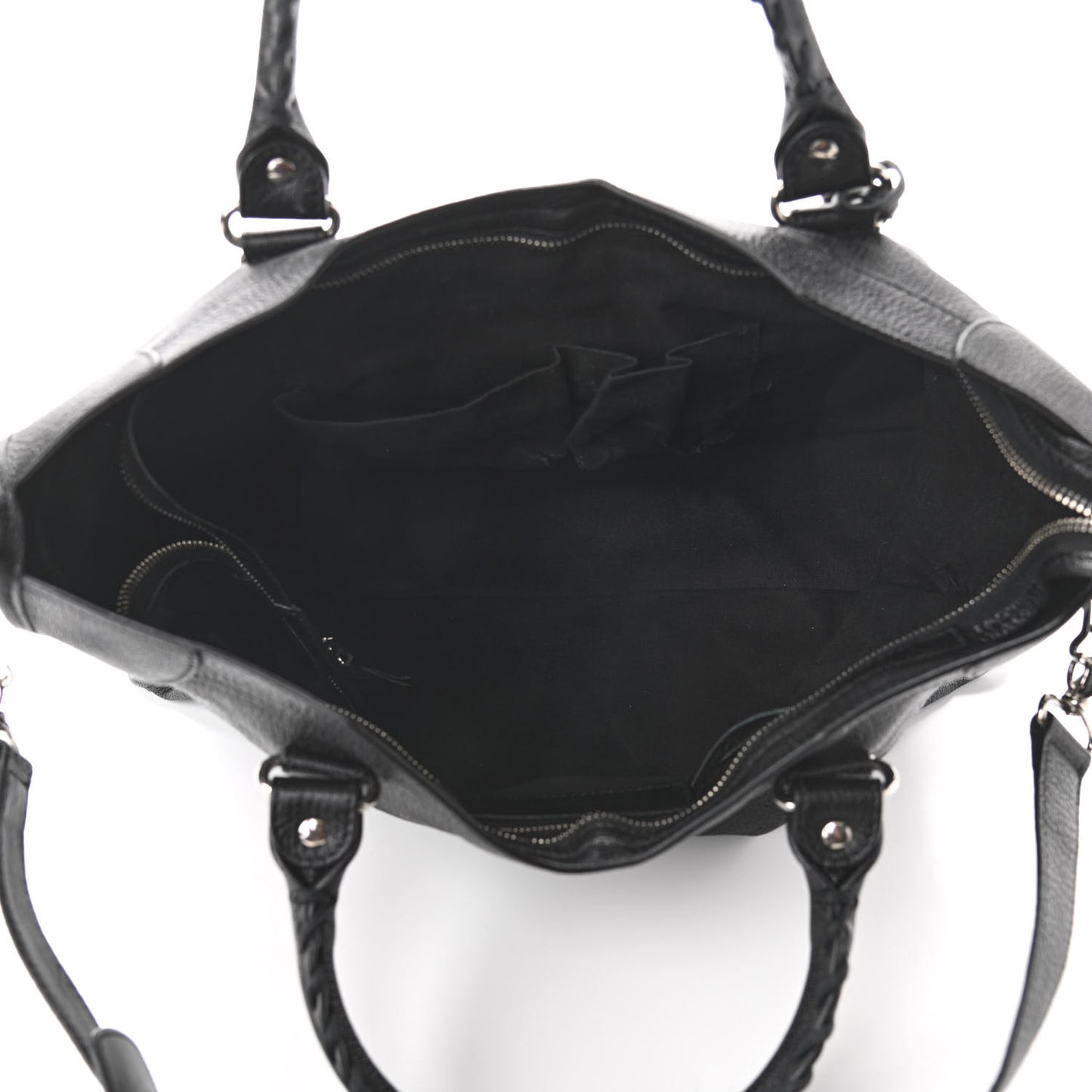 Chevre Silver Metallic Edge Hardware City Black