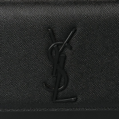 Saint Laurent Grain De Poudre Small Monogram Kate Satchel Black 9 of 11