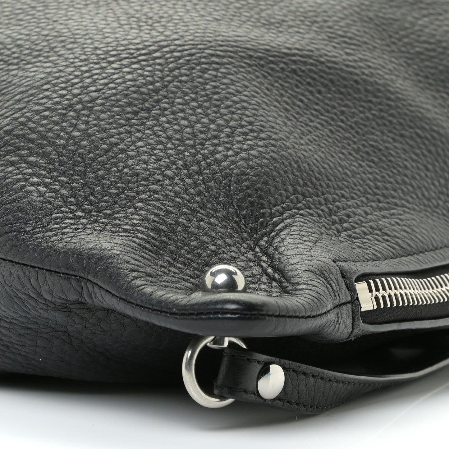 Grained Calfskin Attica Chain Backpack Black