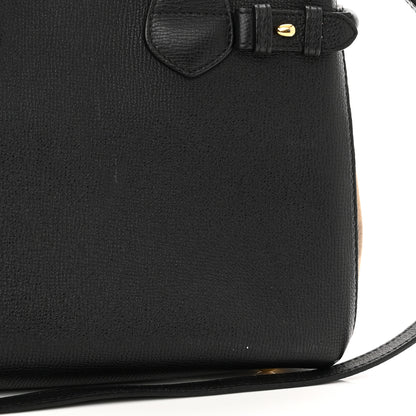 Burberry Derby Calfskin House Check Small Banner Tote Black 13 of 16