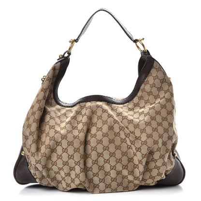 Gucci Monogram Large Jockey Hobo Dark Brown 1 of 10