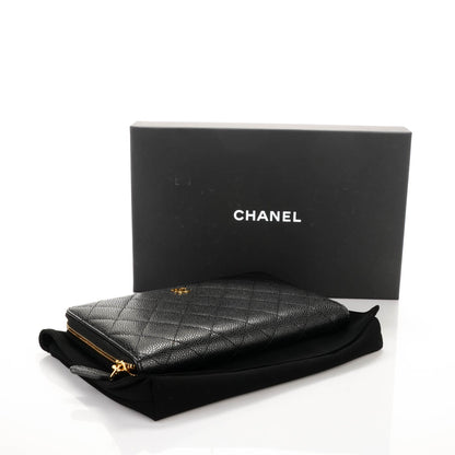 Chanel Caviar Quilted Large Zip Around Organizer Wallet Black 4 of 8