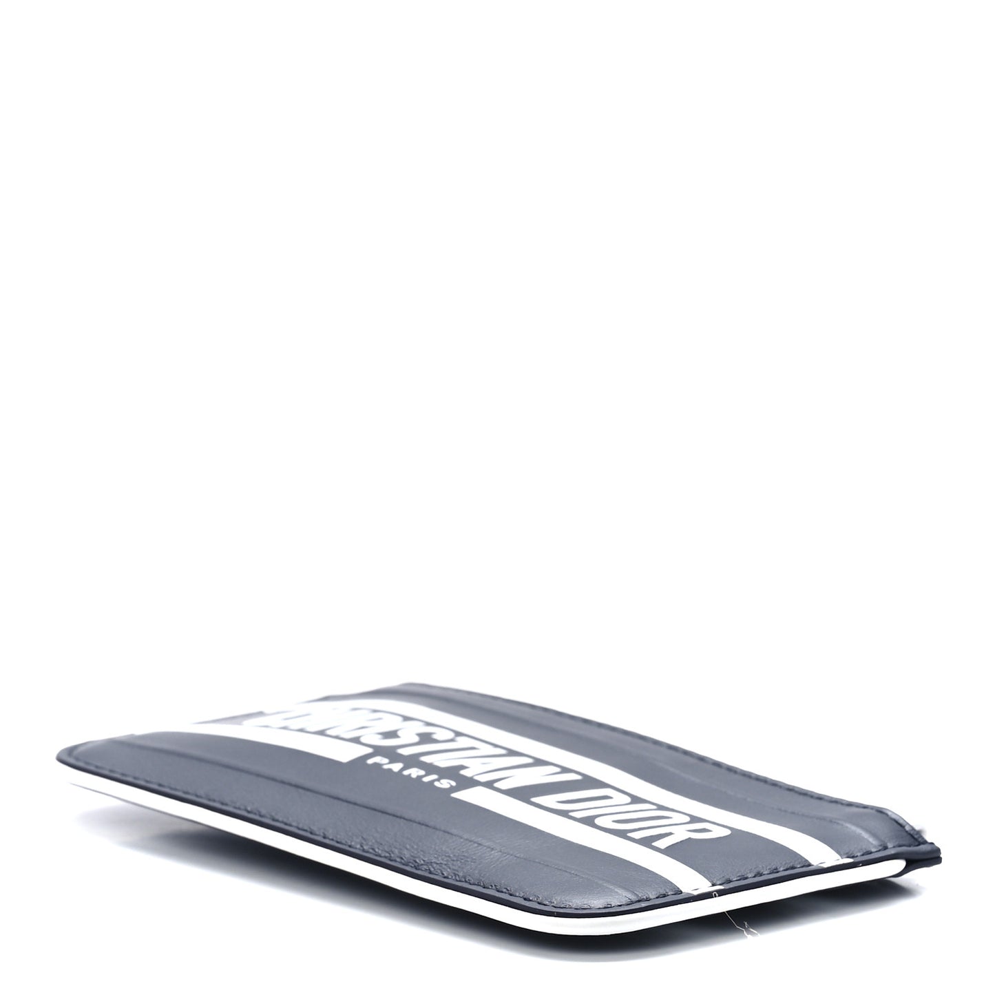 Calfskin Vibe Zip Key Wallet Blue White
