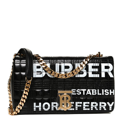 Burberry Patent Quilted Horseferry Print Small Lola Bag Black 1 of 12