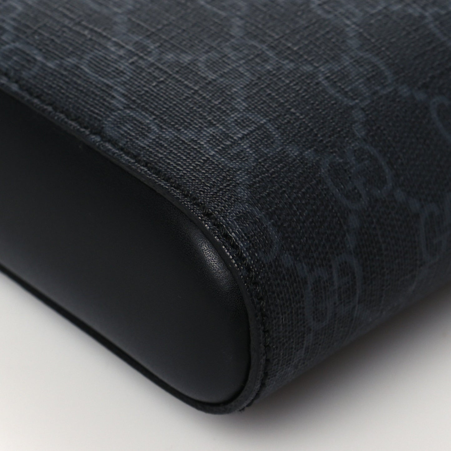 GG Supreme Monogram Web Small Flat Messenger Bag Black Grey