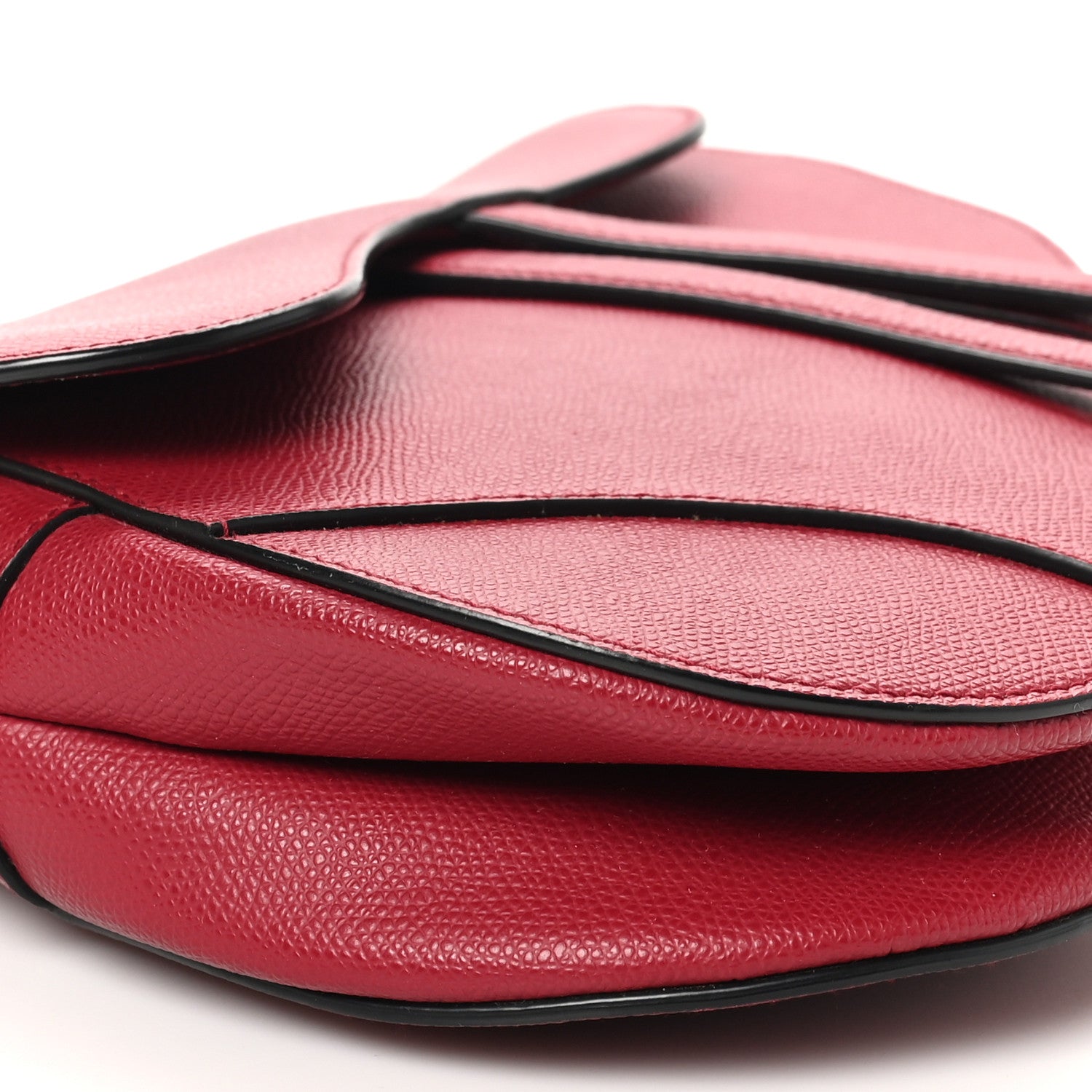 Christian Dior Grained Calfskin Saddle Bag Red 9 of 11