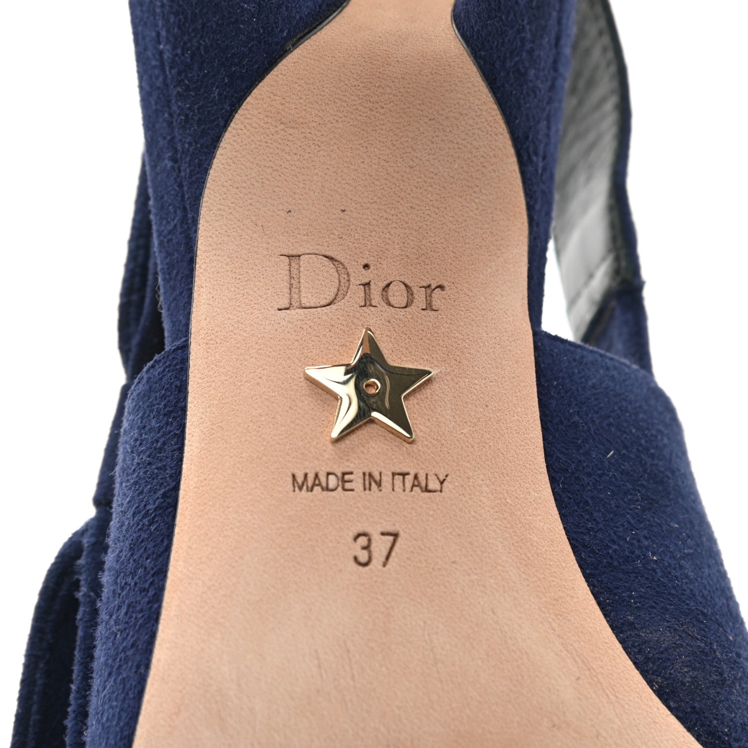Christian Dior Suede Sweet D Slingback Pumps 37 Indigo 7 of 10