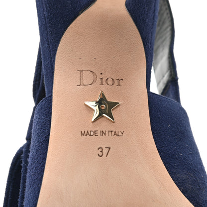 Christian Dior Suede Sweet D Slingback Pumps 37 Indigo 7 of 10