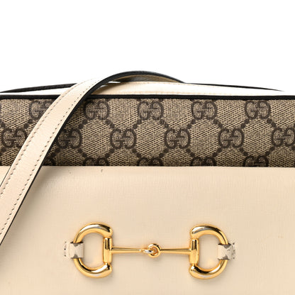 Gucci GG Supreme Monogram Small Horsebit 1955 Shoulder Bag Beige Mystic White 8 of 14