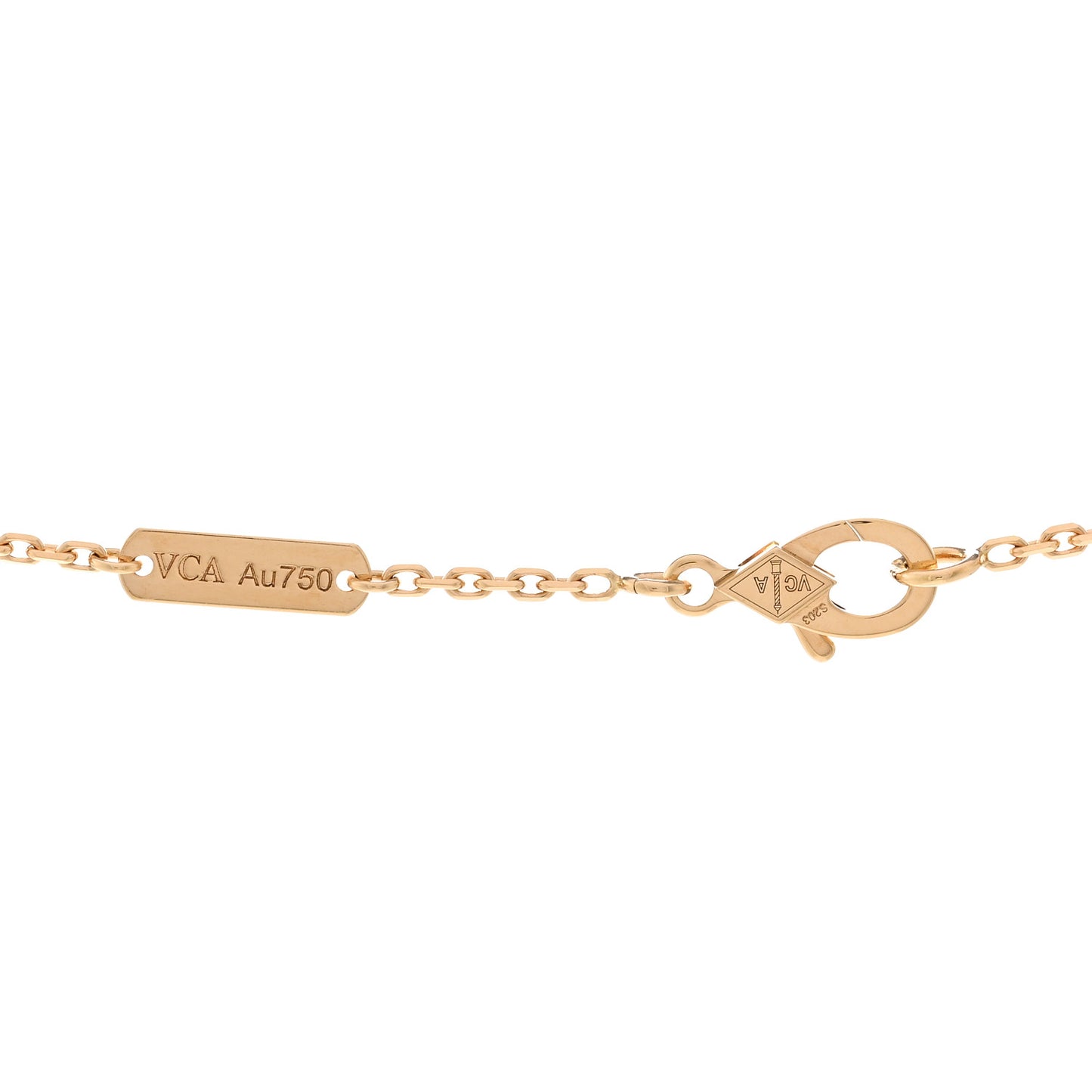 18K Yellow Gold Guilloche Vintage Alhambra Pendant Necklace