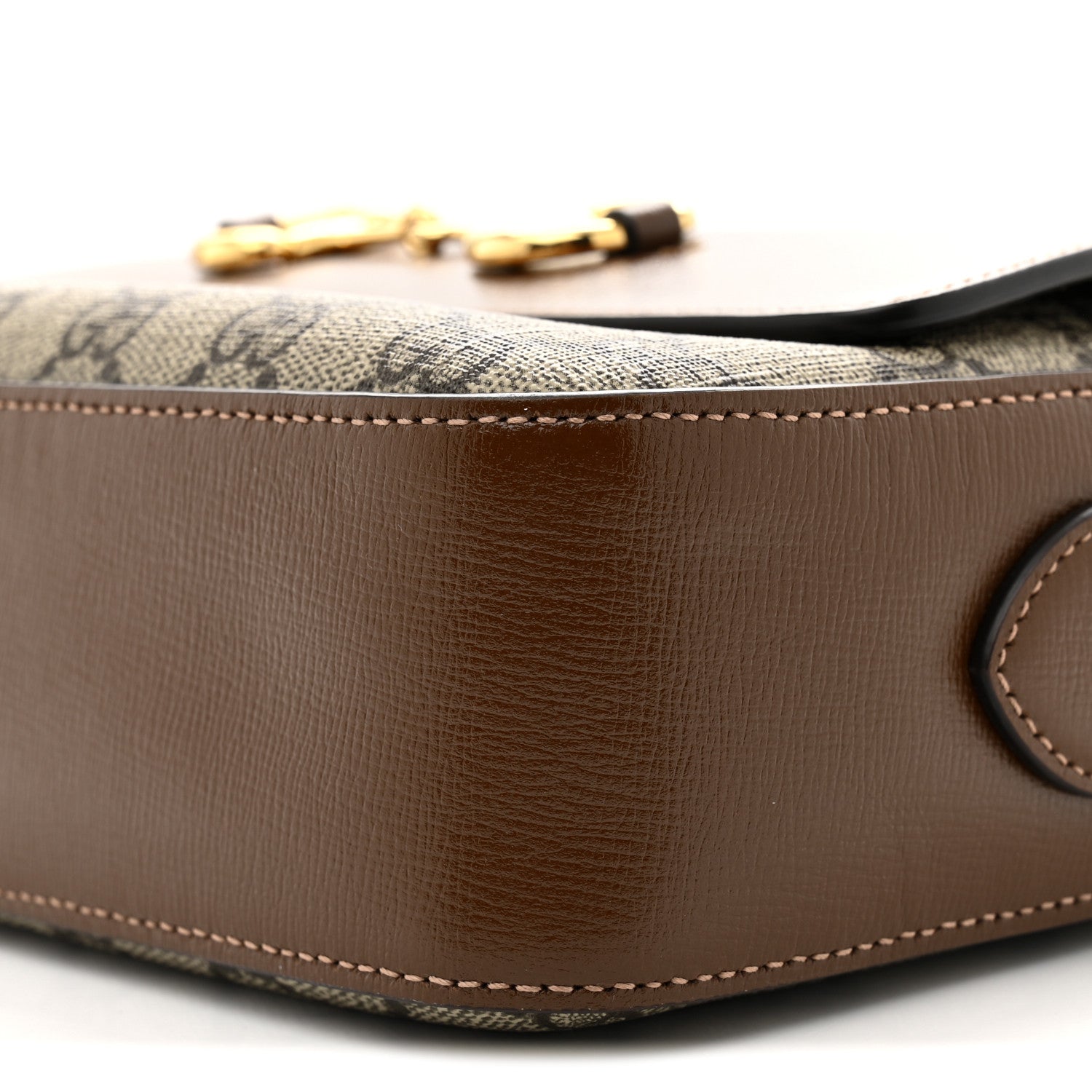 Gucci GG Supreme Monogram Small Horsebit 1955 Shoulder Bag Beige Brown Sugar 10 of 10