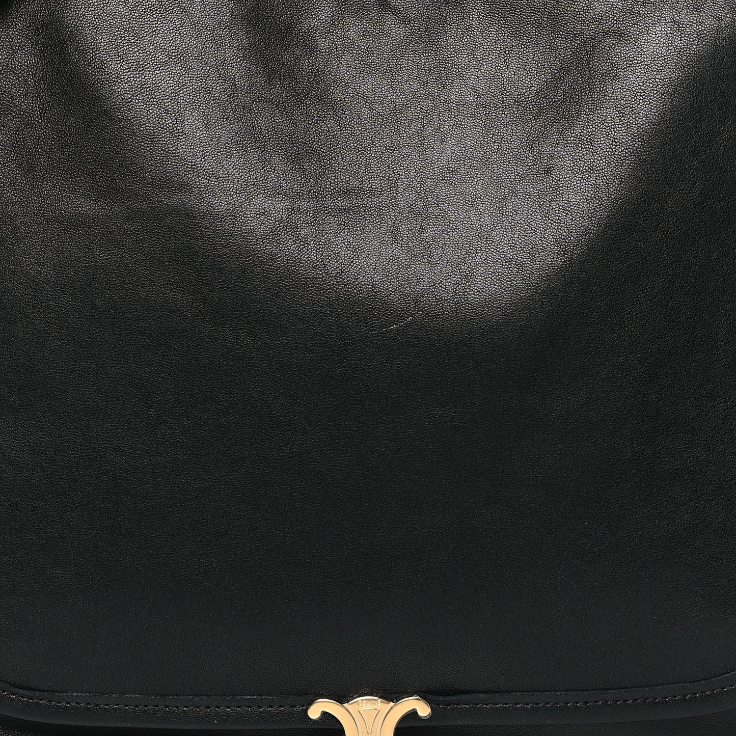 Shiny Lambskin Soft Triomphe Besace Bag Black