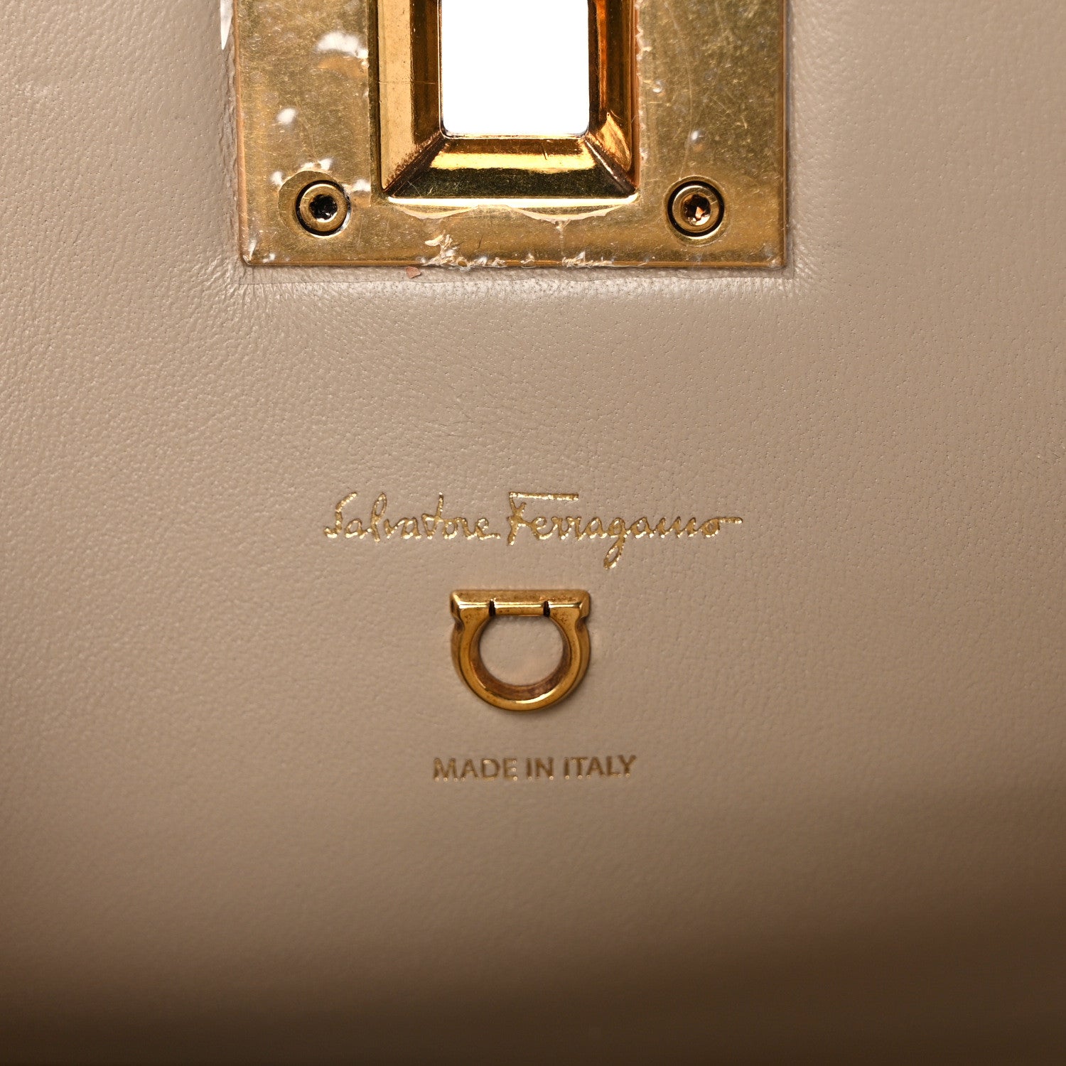 Salvatore Ferragamo Calfskin Small The Studio Box Bag Daino 6 of 9