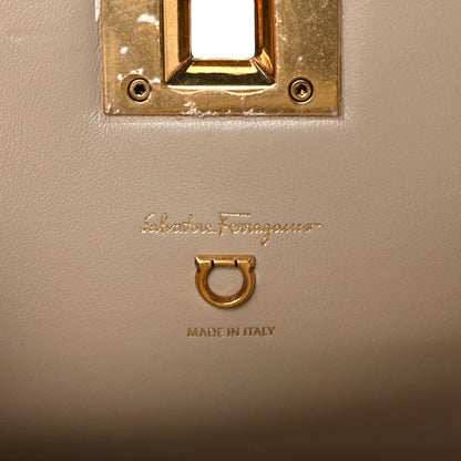 Salvatore Ferragamo Calfskin Small The Studio Box Bag Daino 6 of 9