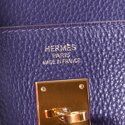 Hermes Taurillon Clemence Birkin 35 Iris 6 of 10
