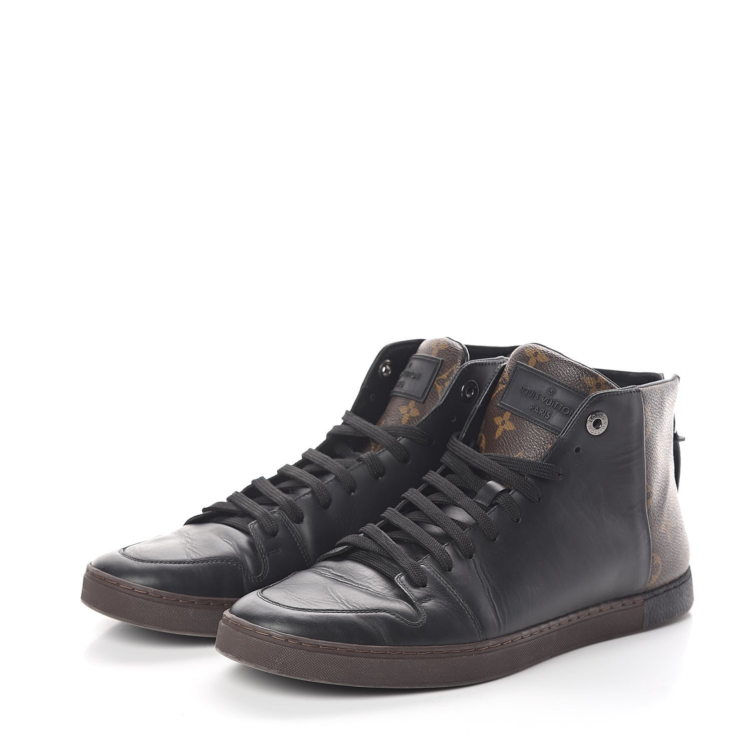 Louis Vuitton Calfskin Monogram Line-Up Sneaker Boot 8 Black 3 of 7
