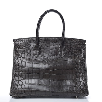 Hermes Matte Niloticus Crocodile Birkin 30 Gris Elephant 4 of 45