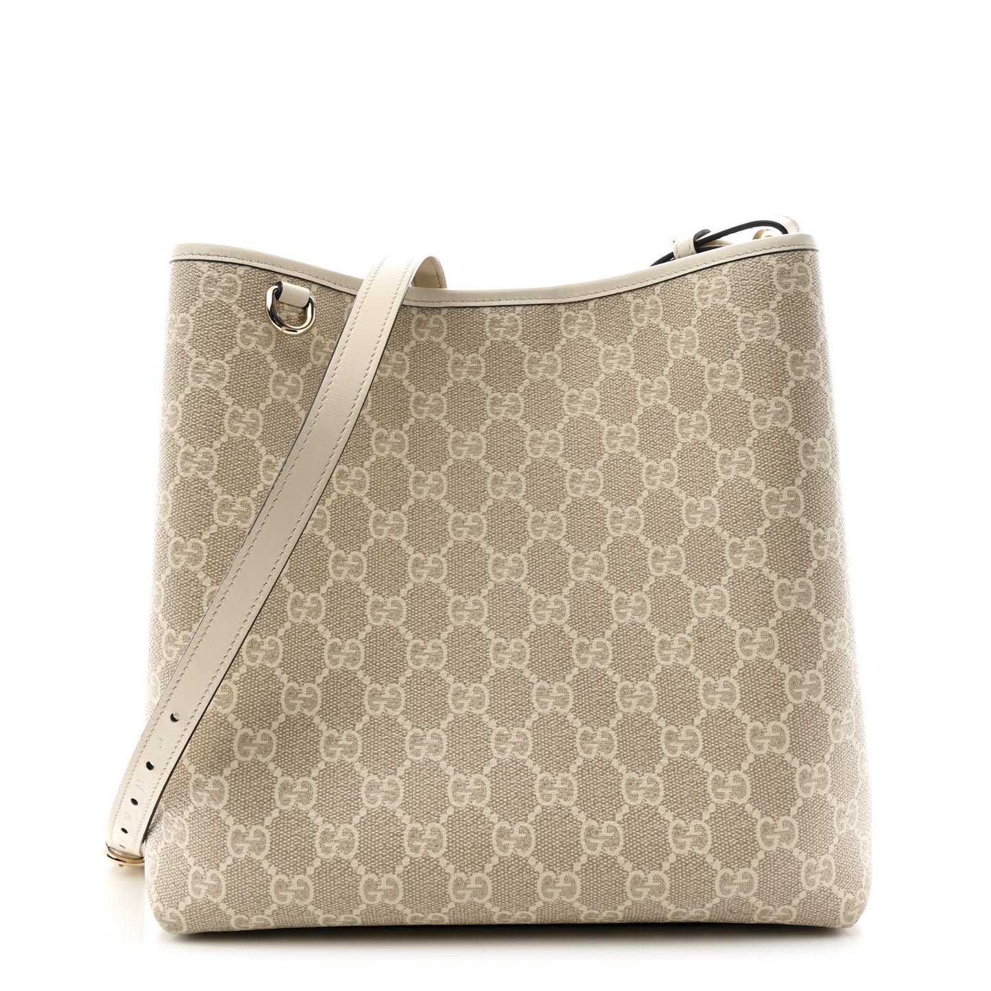 GG Supreme Monogram Medium Emblem Bucket Bag Beige Mystic White