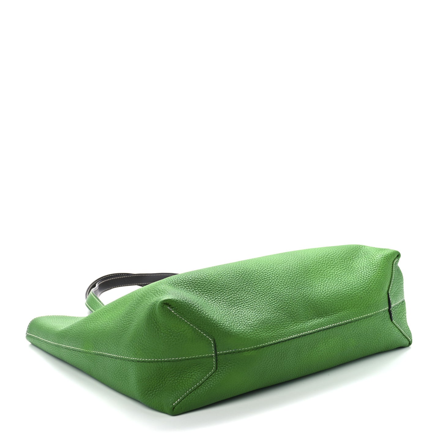 Taurillon Clemence Double Sens 45 Reversible Tote Bambou Vert Bronze