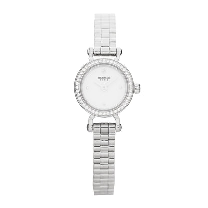 Hermes 18K White Gold Diamond 16mm Faubourg Quartz Watch 1 of 5