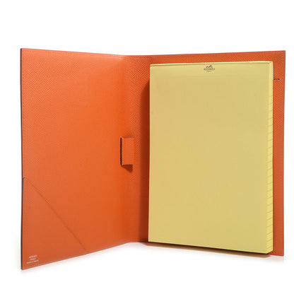 Hermes Epsom Yellow Pad PM Iris Orange 8 of 19