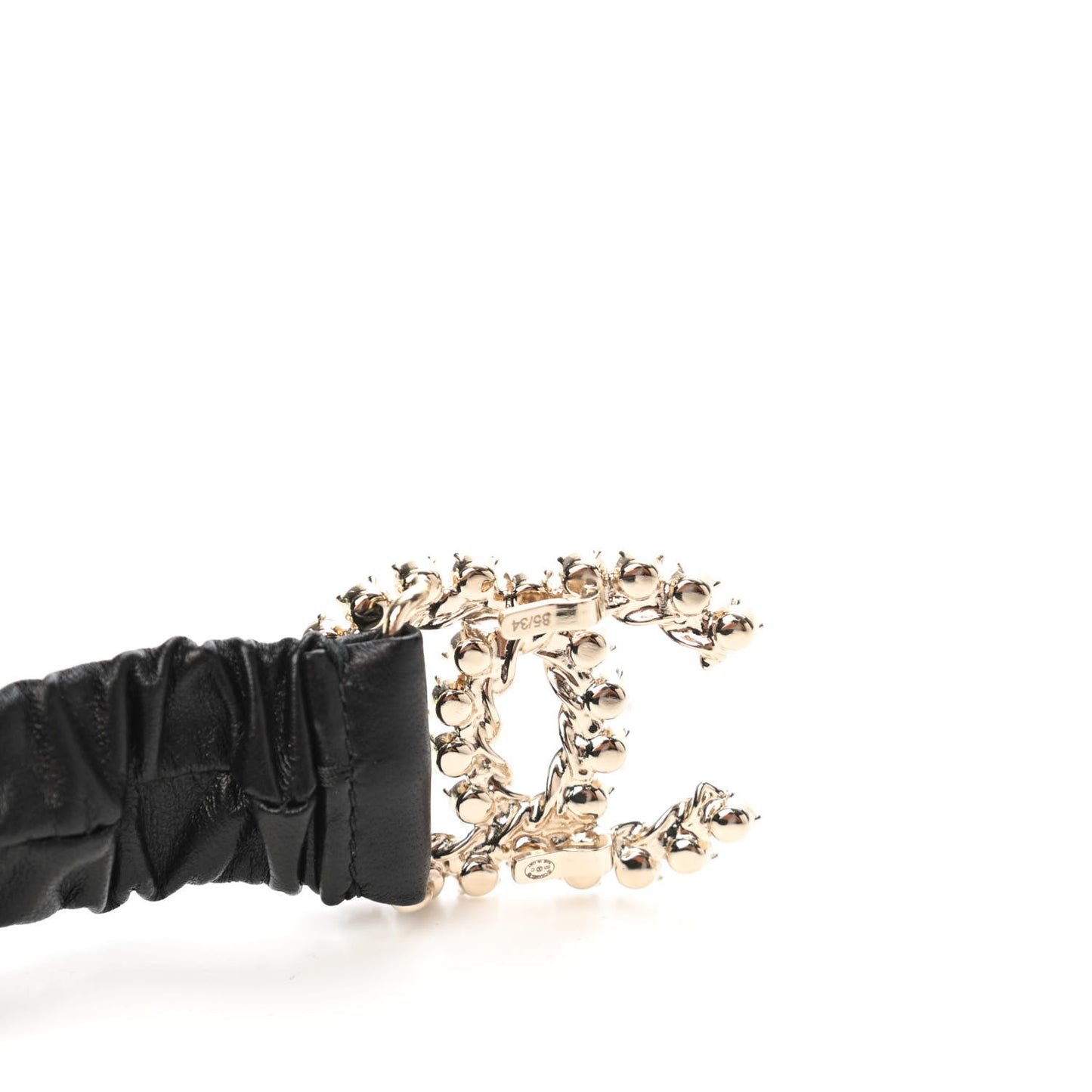 Calfskin Crystal CC Belt 85 34 Black