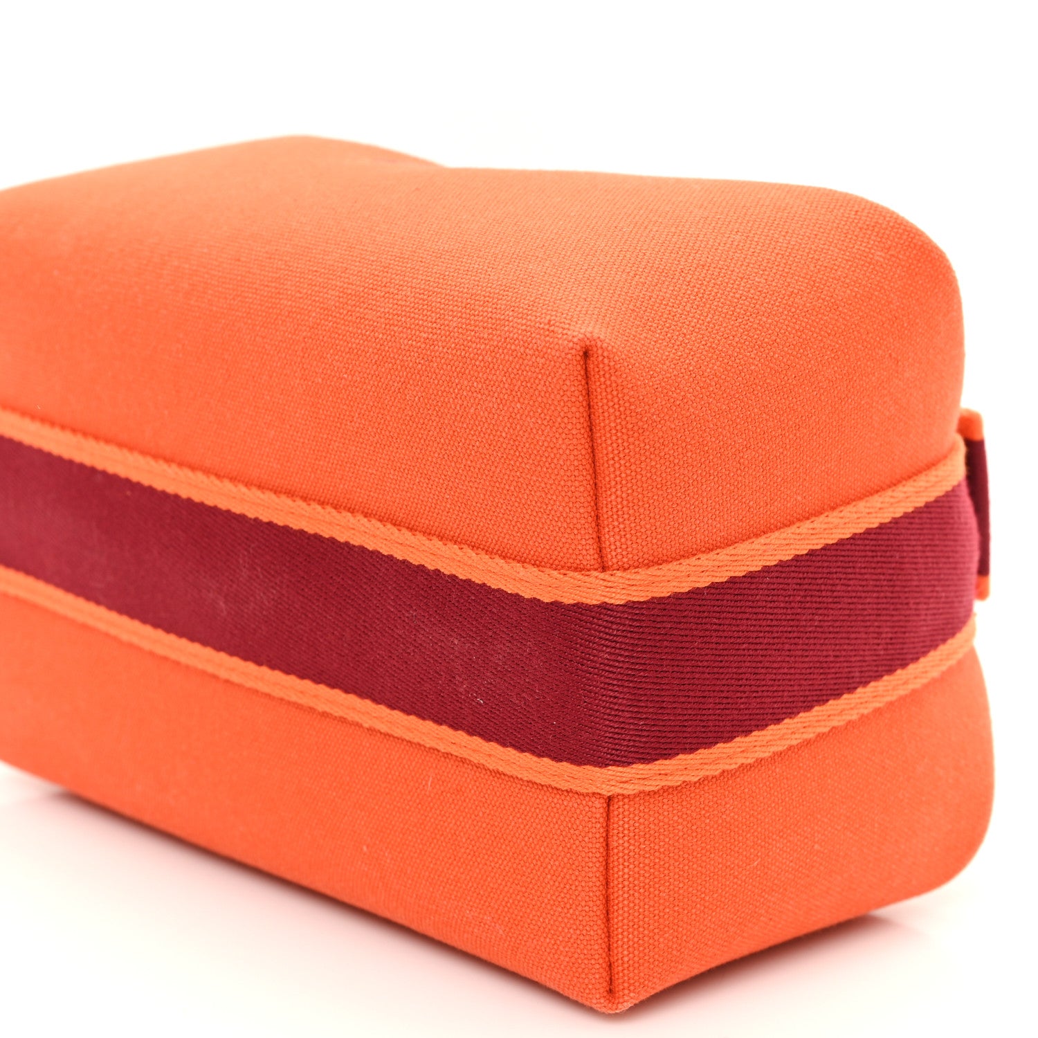 Hermes Canvas Small Bride-A-Brac Pouch Orange Burgundy 9 of 10