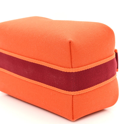 Hermes Canvas Small Bride-A-Brac Pouch Orange Burgundy 9 of 10