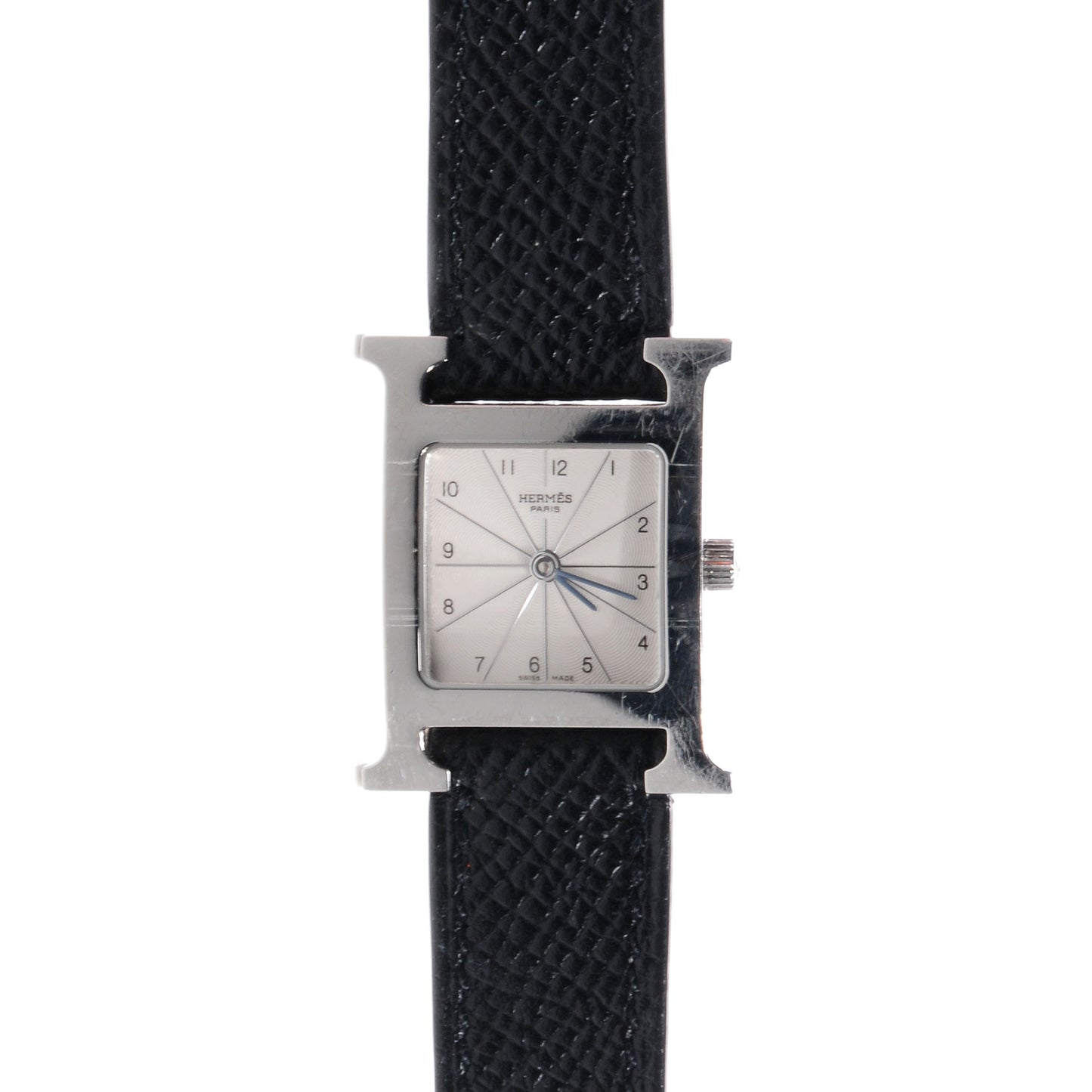 Stainless Steel Epsom 21mm Heure H Hour Quartz Watch Noir