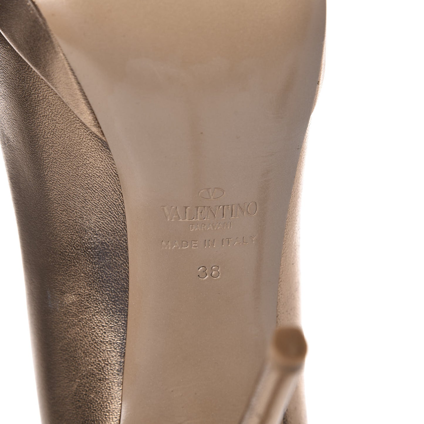 Metallic Nappa Couture Bow Peep Toe 25/120mm Platform Pumps 38 Light Bronze