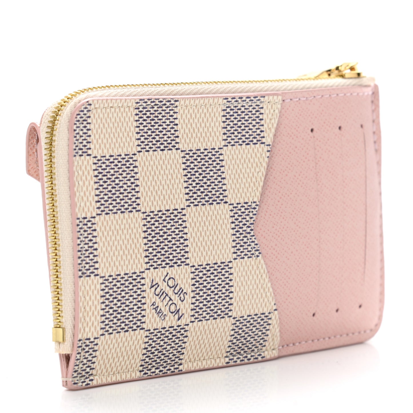 Damier Azur Recto Verso Card Holder Rose Ballerine