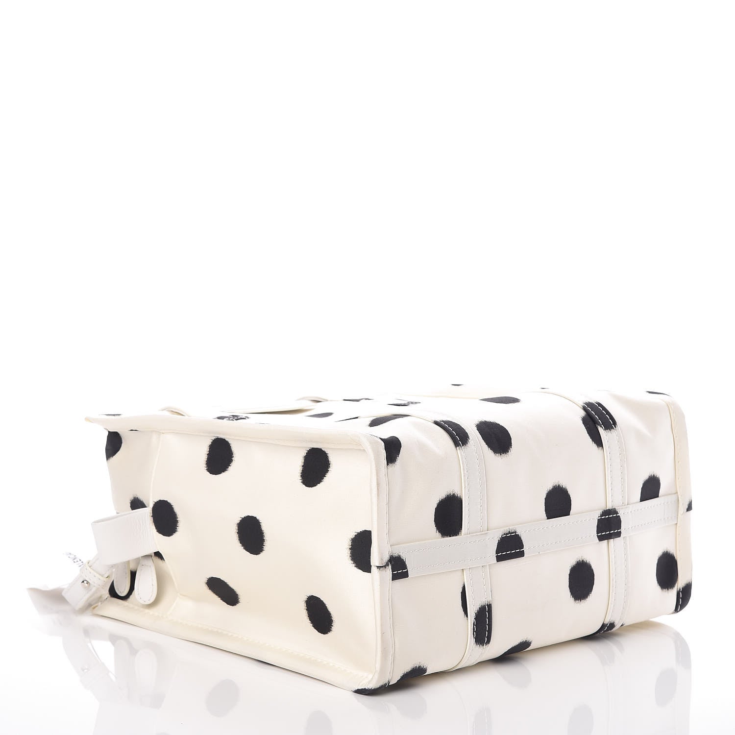 Balenciaga Silk Polka Dot S Bazar Shopper Tote White Black 5 of 10