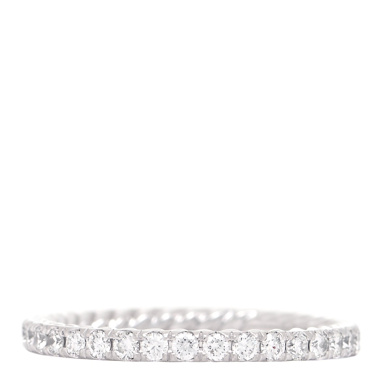 David Yurman Platinum Diamond 1.8mm Eden Eternity Wedding Band Ring 48 4.5 1 of 5