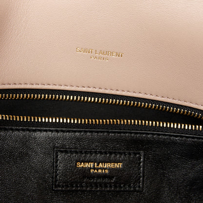 Saint Laurent Lambskin Quilted Sade Puffer Envelope Clutch Rosy Sand 6 of 11