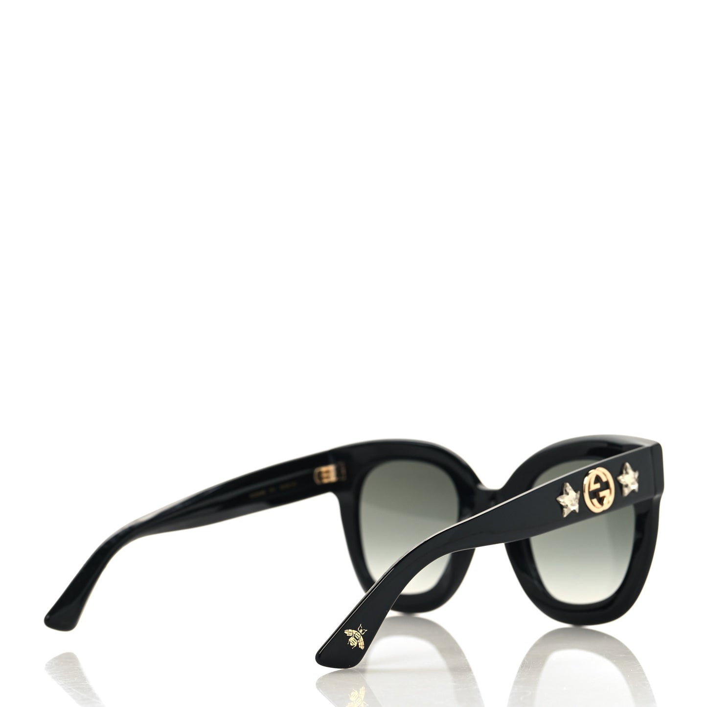 Acetate Crystal Star Round Frame Sunglasses GG0208S Black
