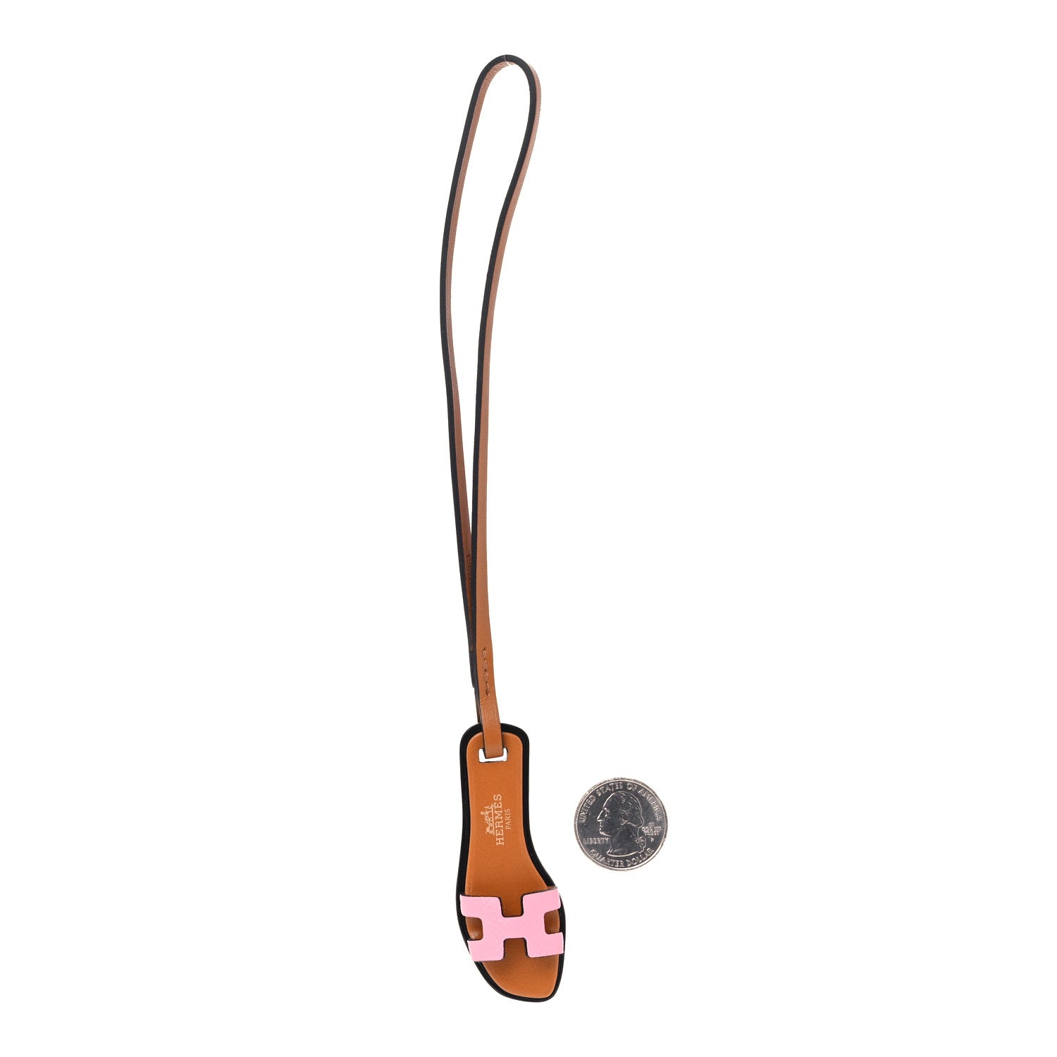 Hermes Epsom Butler Calfskin Hunter Oran Nano Bag Charm Rose Confetti Sable 2 of 5